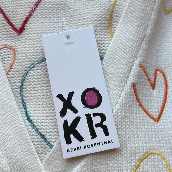 Embroidered Heart Cardigan ♥️💜💛💚🧡 NWT - Picture 7 of 9